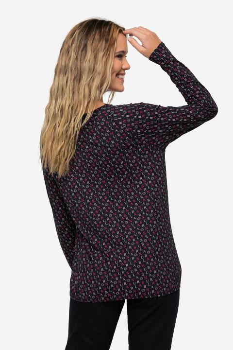 Produktbild Laurasøn T-Shirt, allover Print, Rundhals, Langarm, OEKO-TEX (L)