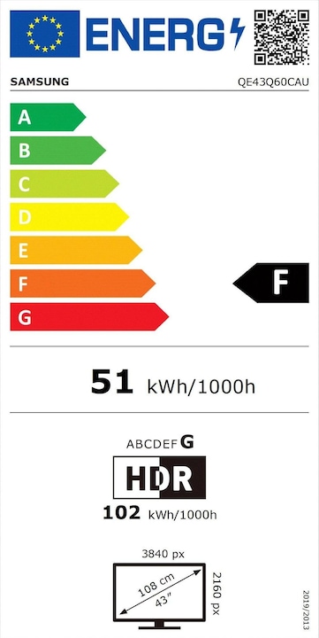 Energie-Label Samsung QE43Q60C (43", Q60C, QLED, 4K, 2023)