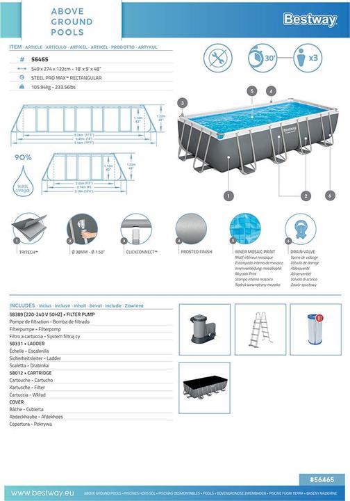 Actual product image Bestway Steel Pro Max Set (549 x 274 x 122 cm)
