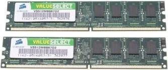 Produktbild Corsair ValueSelect (2 x 1GB, 667 MHz, DDR2-RAM, DIMM)
