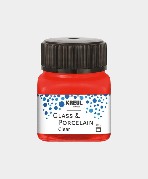Actual product image Kreul Glass & Porcelain Clear, porcelain and glass paint (Cherry red, 20 ml)