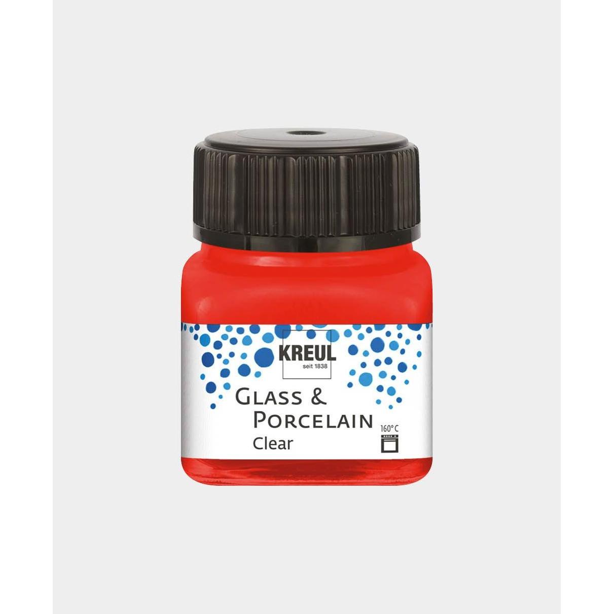 Thumbnail - Kreul, Künstlerfarbe + Bastelfarbe, Glass & Porcelain Clear, Porzellan- und Glasfarbe (Kirschrot, 20 ml)