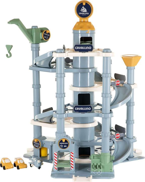 Polesie Cavallino 7-stöckiger Garagenturm mit Autos in Pastellfarbe