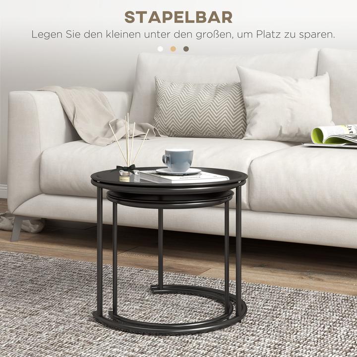 Produktbild Homcom Couchtisch Set Stahl Schwarz