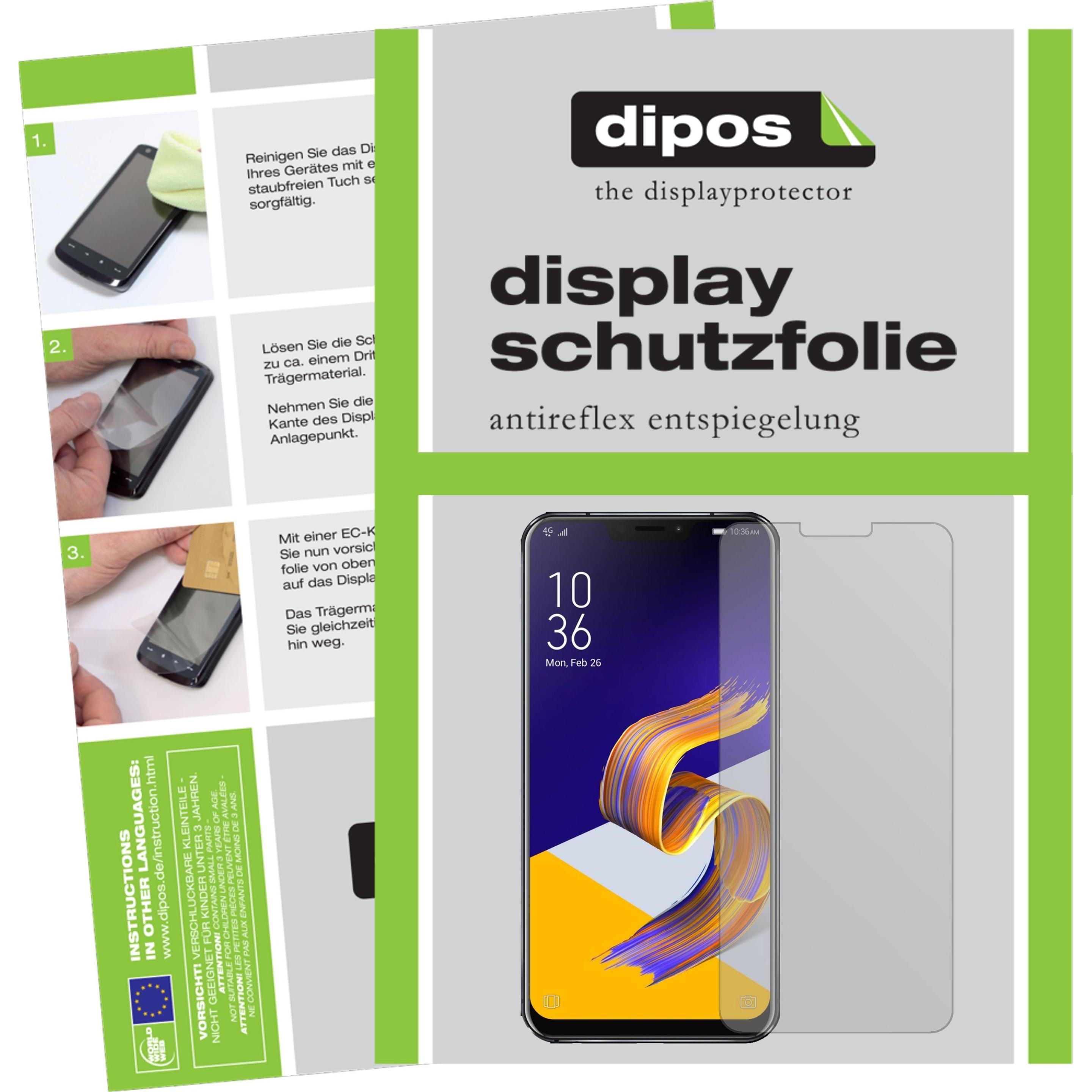 Dipos Displayschutzfolie Antireflex (1 Stück, Asus Zenfone 5Z), Smartphone Schutzfolie, Transparent
