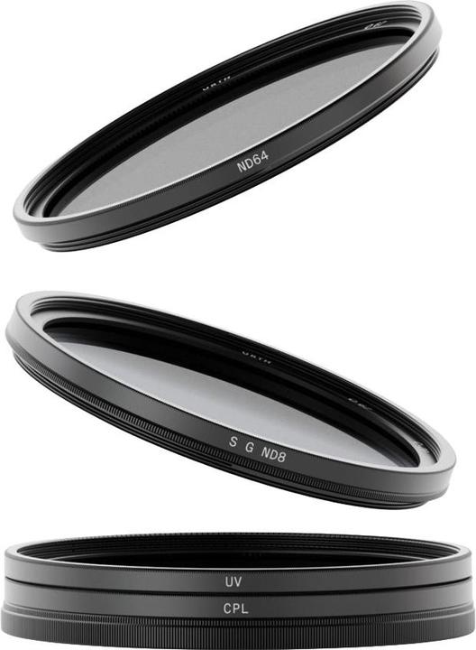 Actual product image Urth 49mm UV, Circular Polarizing (CPL), ND64, Soft Grad ND8 Lens Filter Kit (Plus+) (49 mm, UV filter)