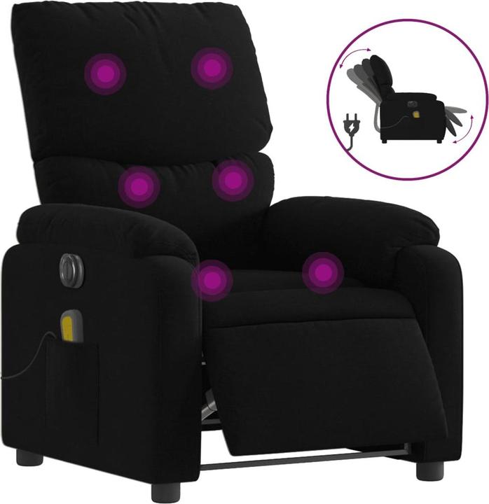 Immagine prodotto vidaXL Sedia da massaggio in tessuto nero,Colore: Nero,Materiale: Tessuto