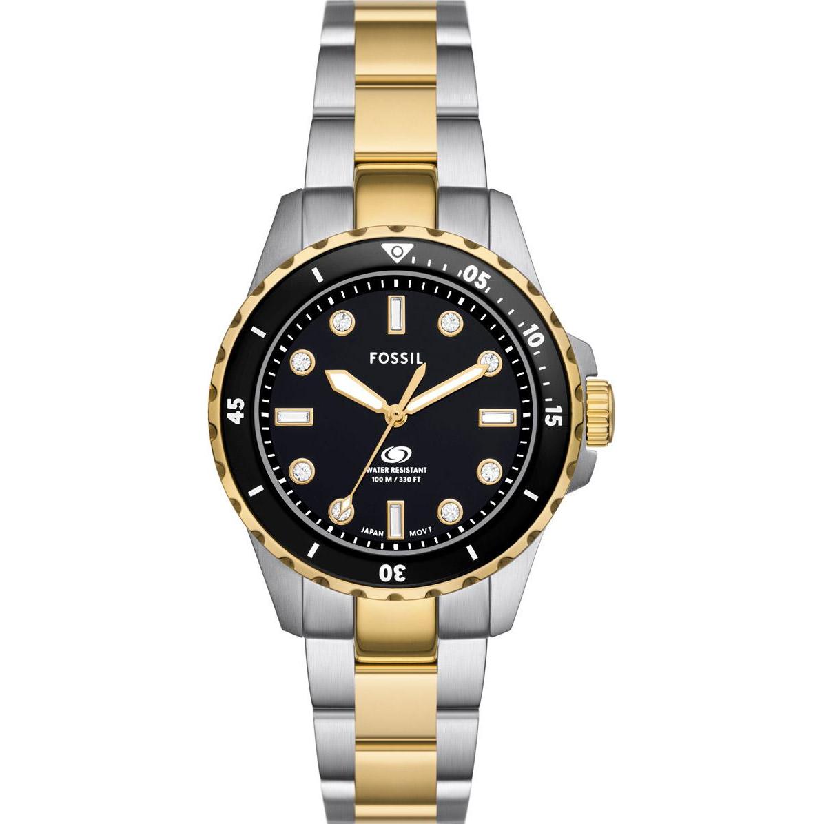 Fossil, Armbanduhr, Damenuhr BLUE DIVE, Silber, (Analoguhr, 36 mm)
