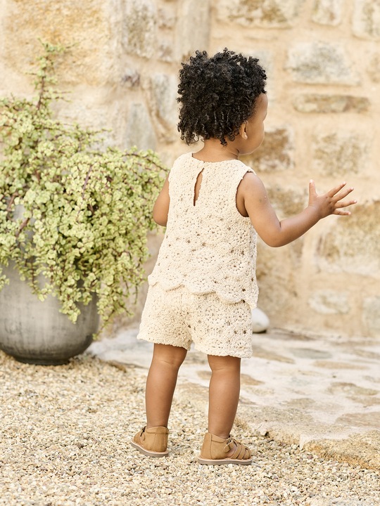 Produktbild Vertbaudet Mädchen Baby-Set: Top & Shorts aus Makramee (98)