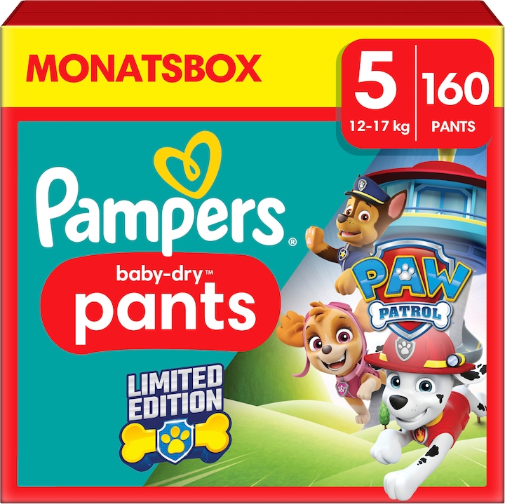 Pampers Baby-Dry Pants Paw Patrol (Size 5, Monthly box, 160 Piece)