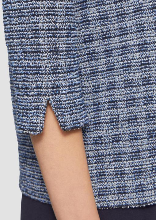 Produktbild S.Oliver Sweatshirt Bouclé-Shirt mit Zierknöpfen und 3/4-Ärmeln (40)