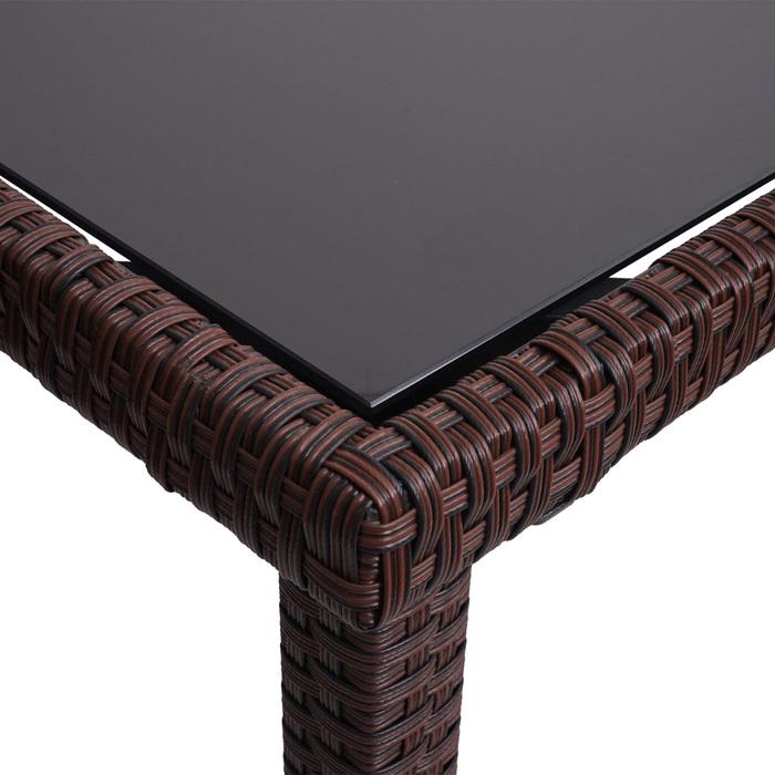 Immagine prodotto Swisshandel24 Tavolo in Poly Rattan, Tavolo da giardino per balcone, 120x75cm - marrone (120 cm)