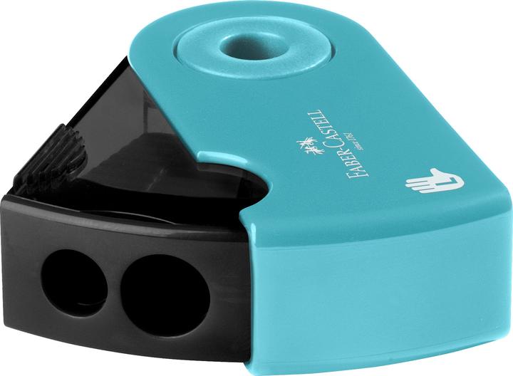 Faber-Castell Can sharpener sleeve, left-handed, turquoise.
