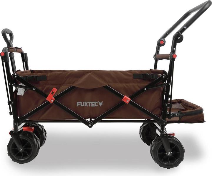 Actual product image Fuxtec Beach handcart FX-CTB800 with UV-protected sun canopy, push handle & interior extension
