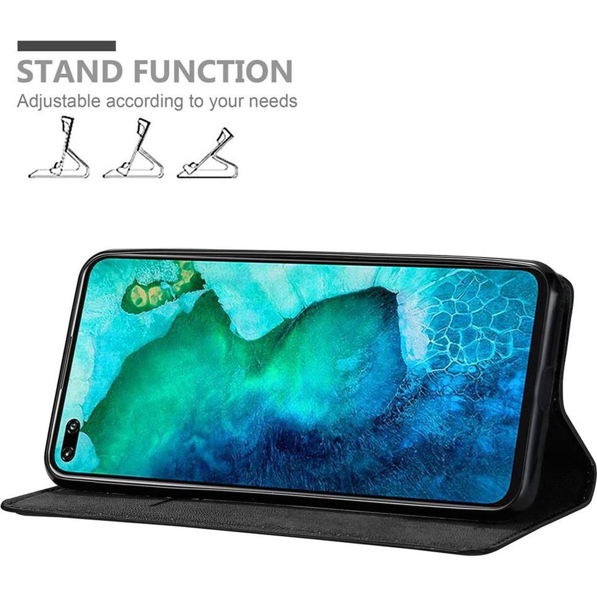 Thumbnail - Cadorabo Book Invisible Magnet Cover (Honor View 30 Pro), Smartphone Hülle, Schwarz