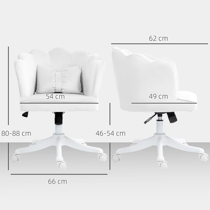Produktbild Homcom Bürostuhl Polyester, Schaumstoff Weiss
