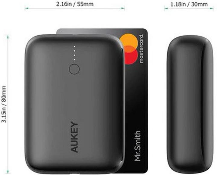 Actual product image Aukey Basix Mini (10000 mAh, 22.50 W, 37 Wh)