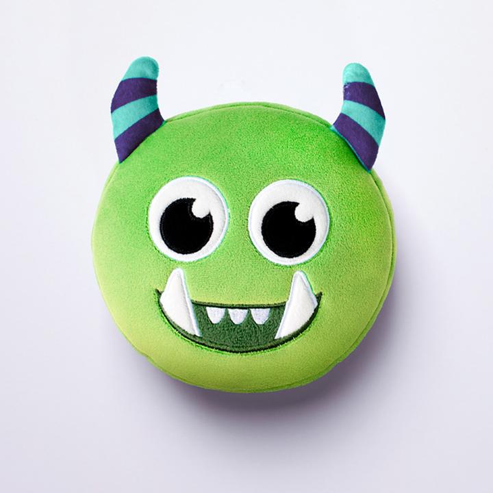 Actual product image Puckator Relaxeazzz Plush Green Monstarz Monster Round Travel Pillow with Eye Mask (Passport cover)