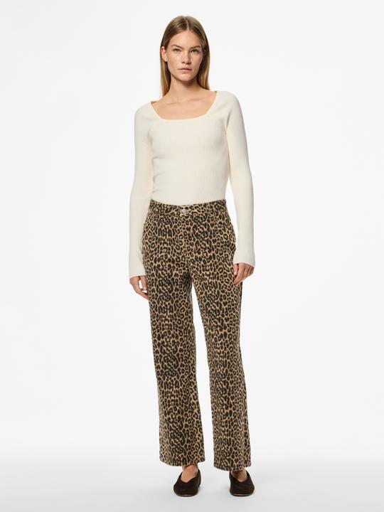 Produktbild Pieces PCSALUME MW CROPPED Leoprint Wide Fit Jeans (28)