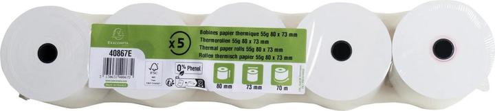 Produktbild Exacompta Thermorolle für Kassen, 80mm x 70m, 1-lagig, 55g, phenolfrei
