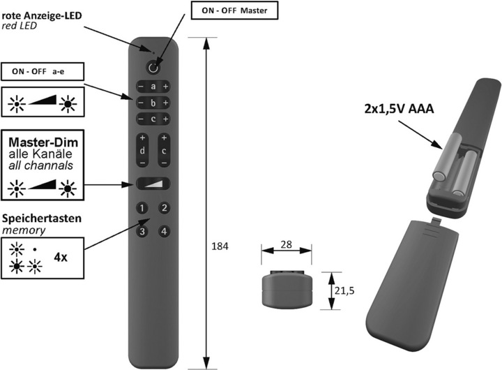 Produktbild Halemeier 1-Kanal Funk-Schalter/Dimmer S-Mitter Basic Smart Set 12 V /