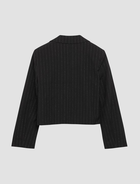 Actual product image S.Oliver Indoor-Blazer Verkürzter Blazer mit Glitzer-Nadelstreifen (170)