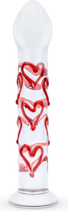Gildo Dildo En Verre Avec Des Coeurs