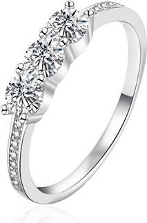 Image du produit Agato - Silver ring with sparkling zircons AGT-R39W - Circuit: 54 mm (54)