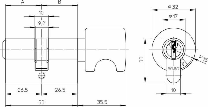 Produktbild Wilka Knaufzylinder 1407 Mmv S 26-K26 mm