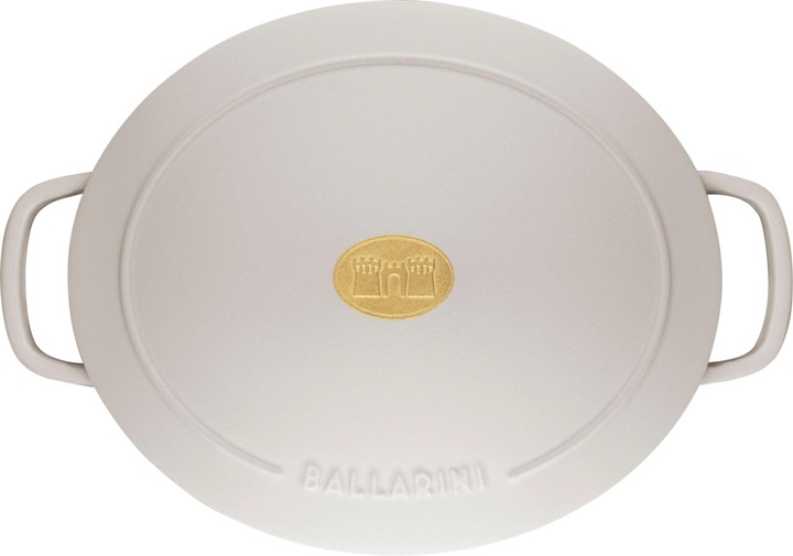 Produktbild Ballarini Cocotte BELLAMONTE 37 cm oval 9,5 Liter Bräter aus Gusseisen weiss (37 cm, Bräter + Schmortopf, Gusseisen)