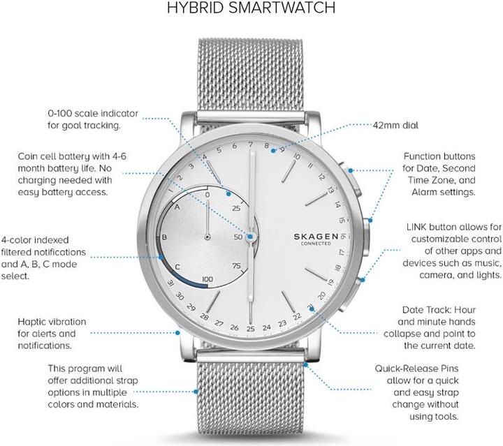 Produktbild Skagen Hagen Connected (Hybrid Uhr, Analoguhr, 42 mm)