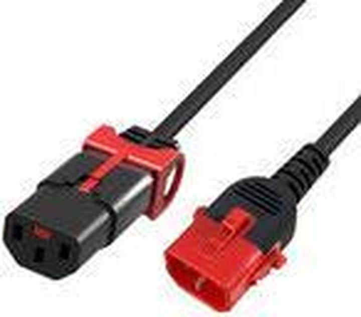 Actual product image ACT Powercord C13 - C14 Dual IEC LOCK black 2 m (2 m)