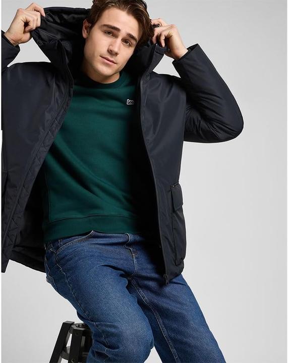Actual product image Lee Hooded Short Puffer Jacket, Machine Washable, Regular Fit (L)