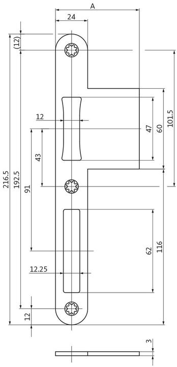 Actual product image BKS Flap strike plates B 9000 (Striking plate)