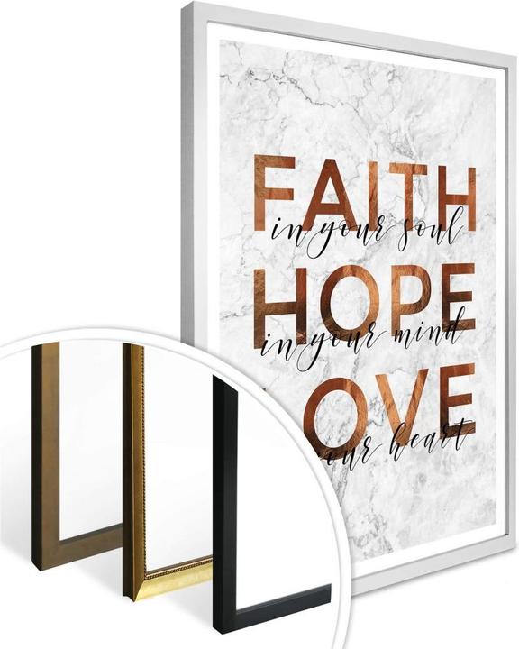 Immagine prodotto Trenddeko Copper Optics - Fede Speranza Amore (40 x 50 cm)