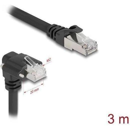 Delock 80923 - Patchkabel Cat.6, S/FTP, 3m, schwarz (S/FTP, CAT6, 3 m), Netzwerkkabel