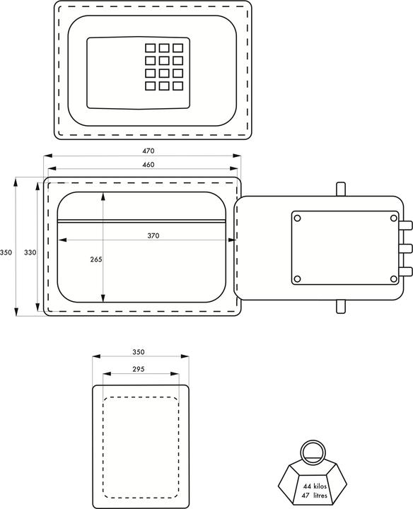 Immagine prodotto Thirard Cassaforte superiore, bloccabile elettronicamente con codice, 5 catenacci, 47l