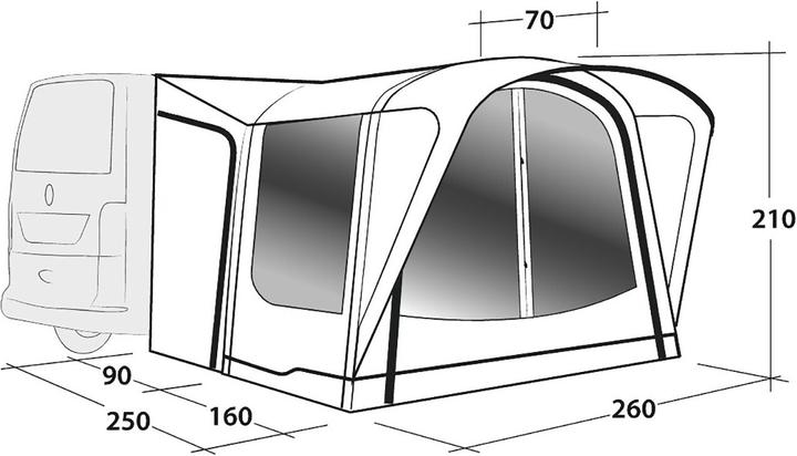 Actual product image Outwell Newburg 160 Air (Awning, 16.50 kg, 2 persons)