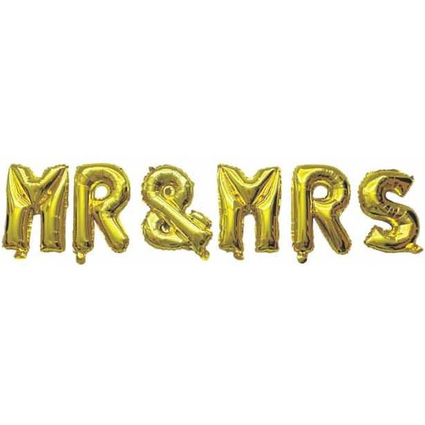 MICA Festival Folienballon Set - Mr & Mrs - gold - ca. 40 cm hoch