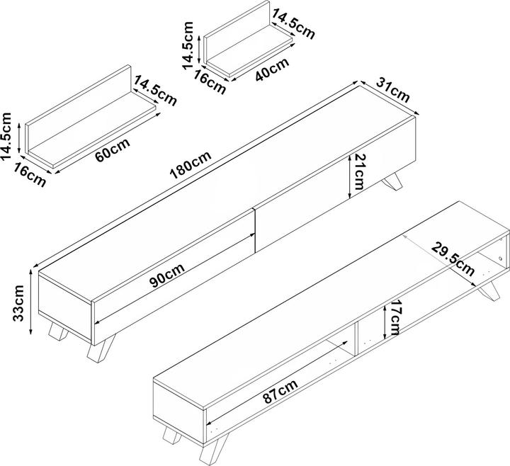 Actual product image En.Casa Saarijärvi (180 x 31 x 33 cm)