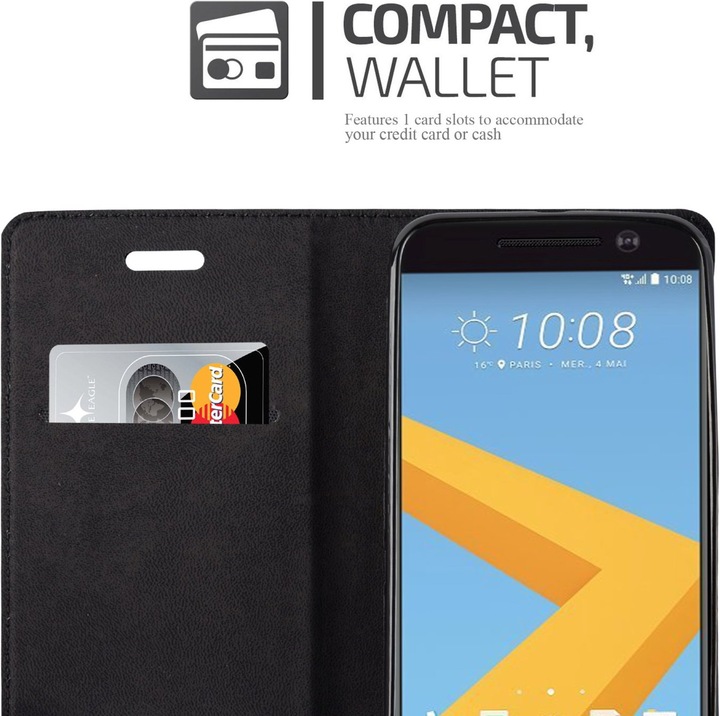 Actual product image Cadorabo Book Invisible Magnet Cover (HTC One M10)