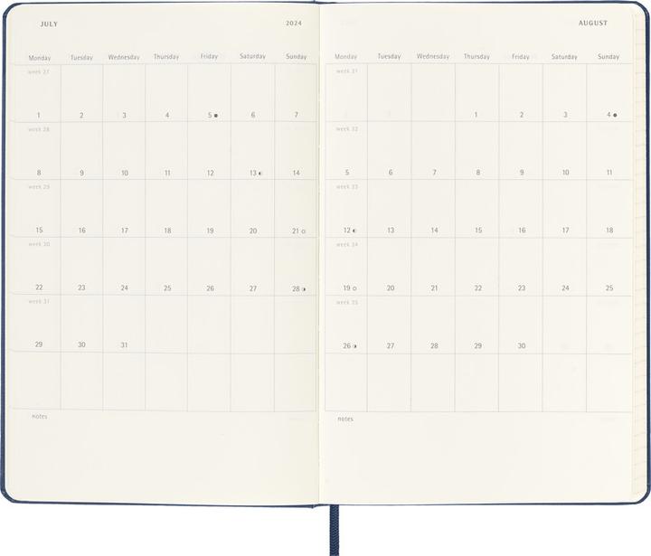 Produktbild Moleskine Weekly (13 x 21 cm, Englisch)
