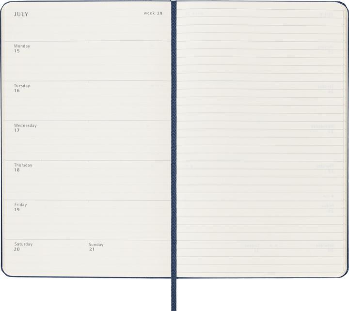 Produktbild Moleskine Weekly (13 x 21 cm, Englisch)