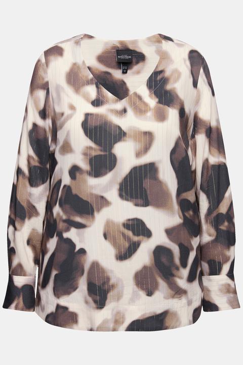 Immagine prodotto Ulla Popken Maglia con righe glitter, scollo a V e maniche lunghe (54)