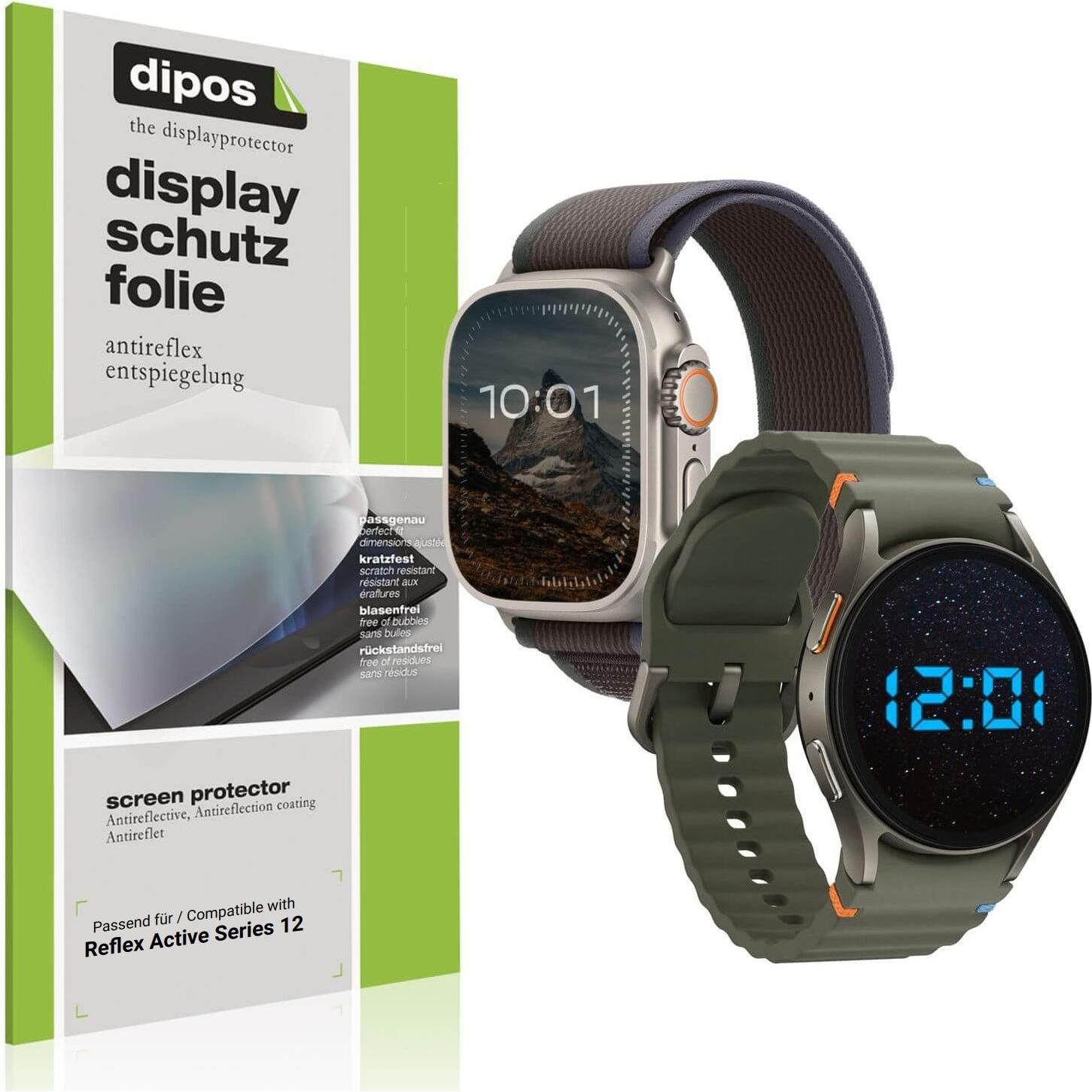 Dipos Schutzfolie Matt für Reflex Active Series 12, Smartwatch Schutzfolie, Transparent