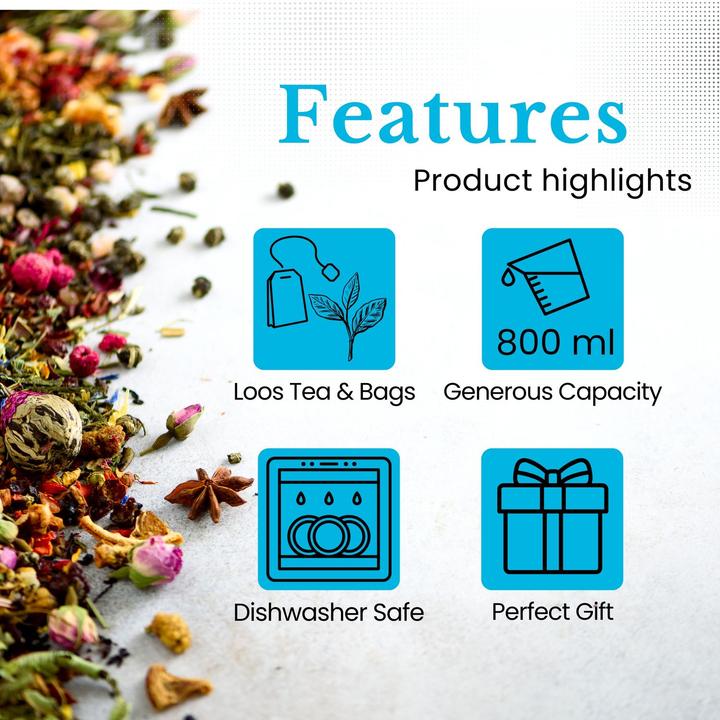 Actual product image Intirilife Teapot with filter 800ml (0.80 l)