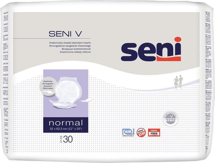 Actual product image Seni V Normal fleece pads anatomical 32x62.5cm 4 drops (30 x, Regular)