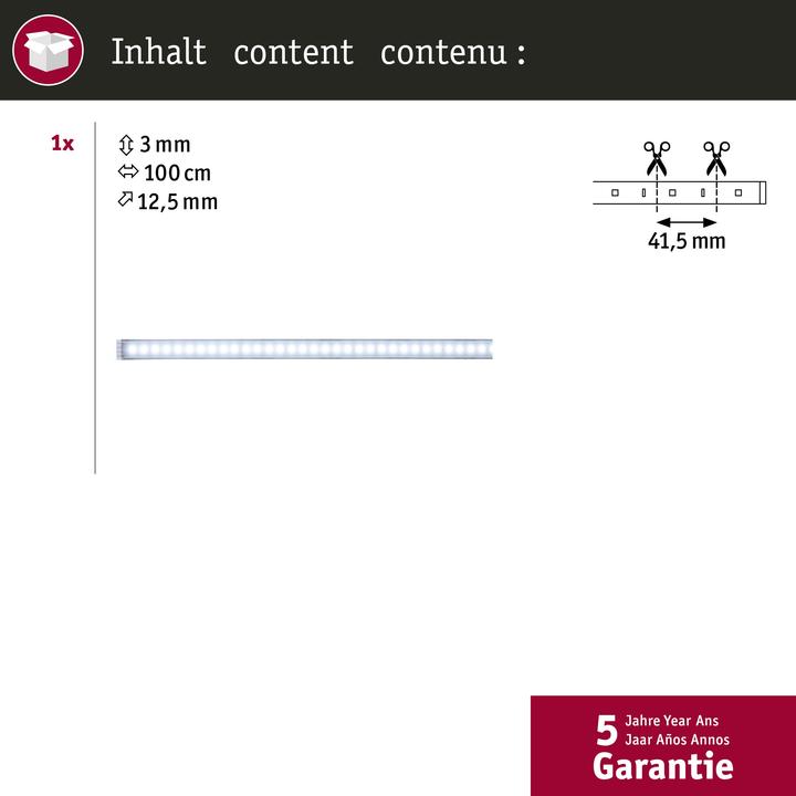 Produktbild Paulmann MaxLED 1000 Stripe (Kaltweiss, 100 cm, Indoor)