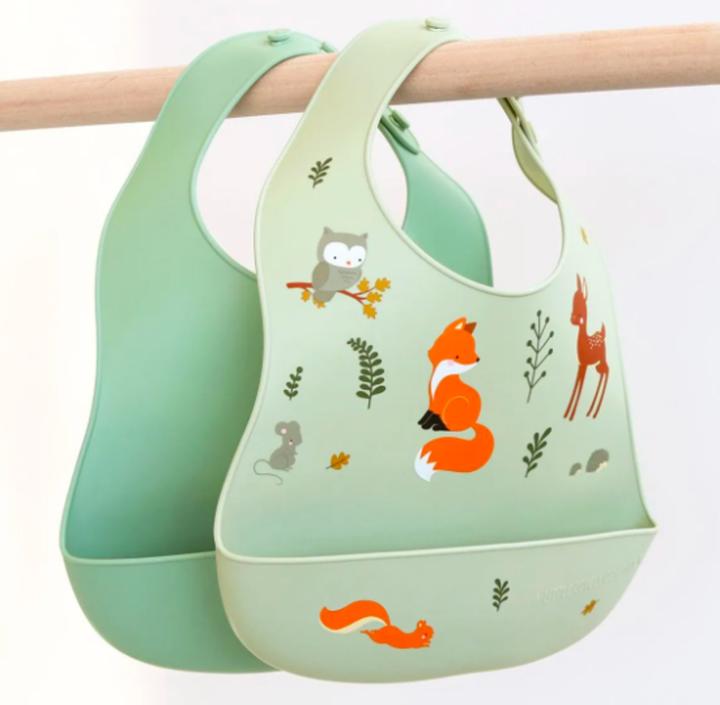 Actual product image A Little Lovely Company Forest Friends Bib Set of 2 22.5 x 27 cm (3 months)