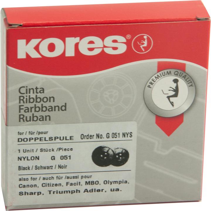 Kores Farbband Gr.51S+U Nylon schwarz, Doppelspule